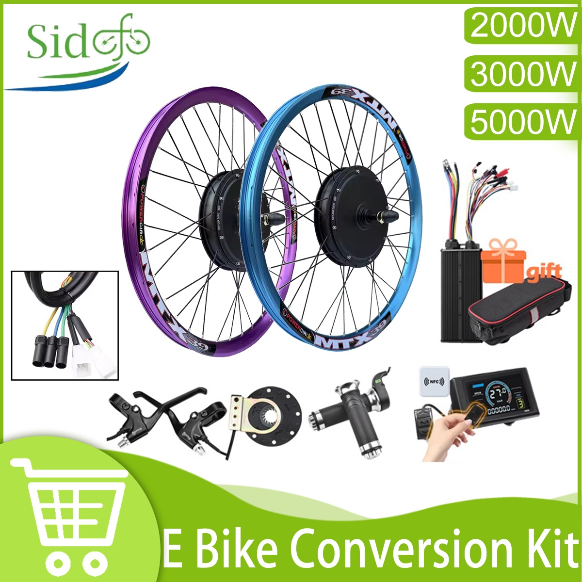 5000W Hub Motor Kit 72V - Nouveau kit de conversion de vélo