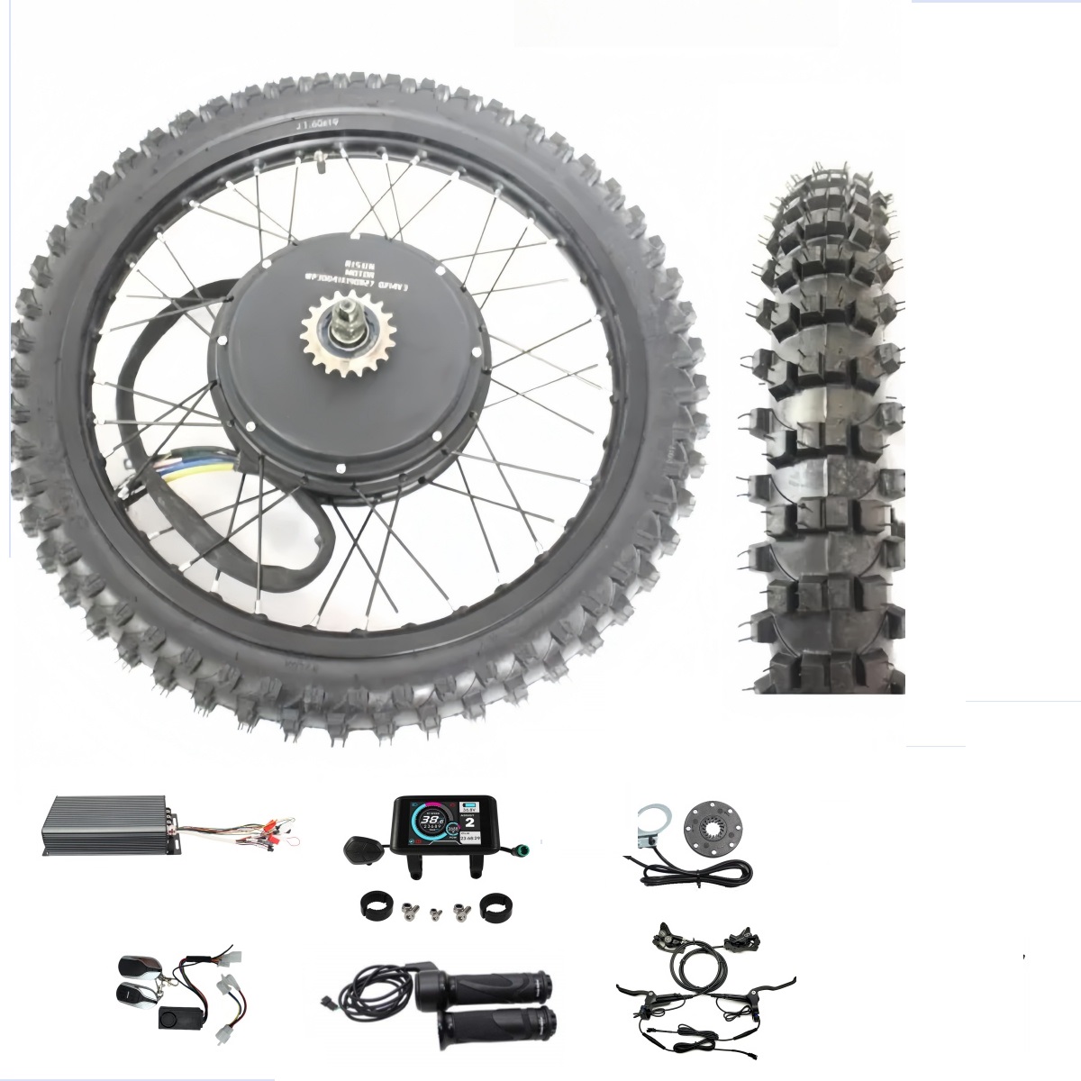 72V 8000W Brushless Hub Motor - Kit de Conversion de roue arrière