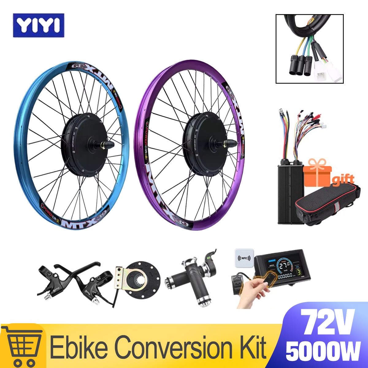 5000W Hub Motor Kit 72V - Nouveau kit de conversion de vélo