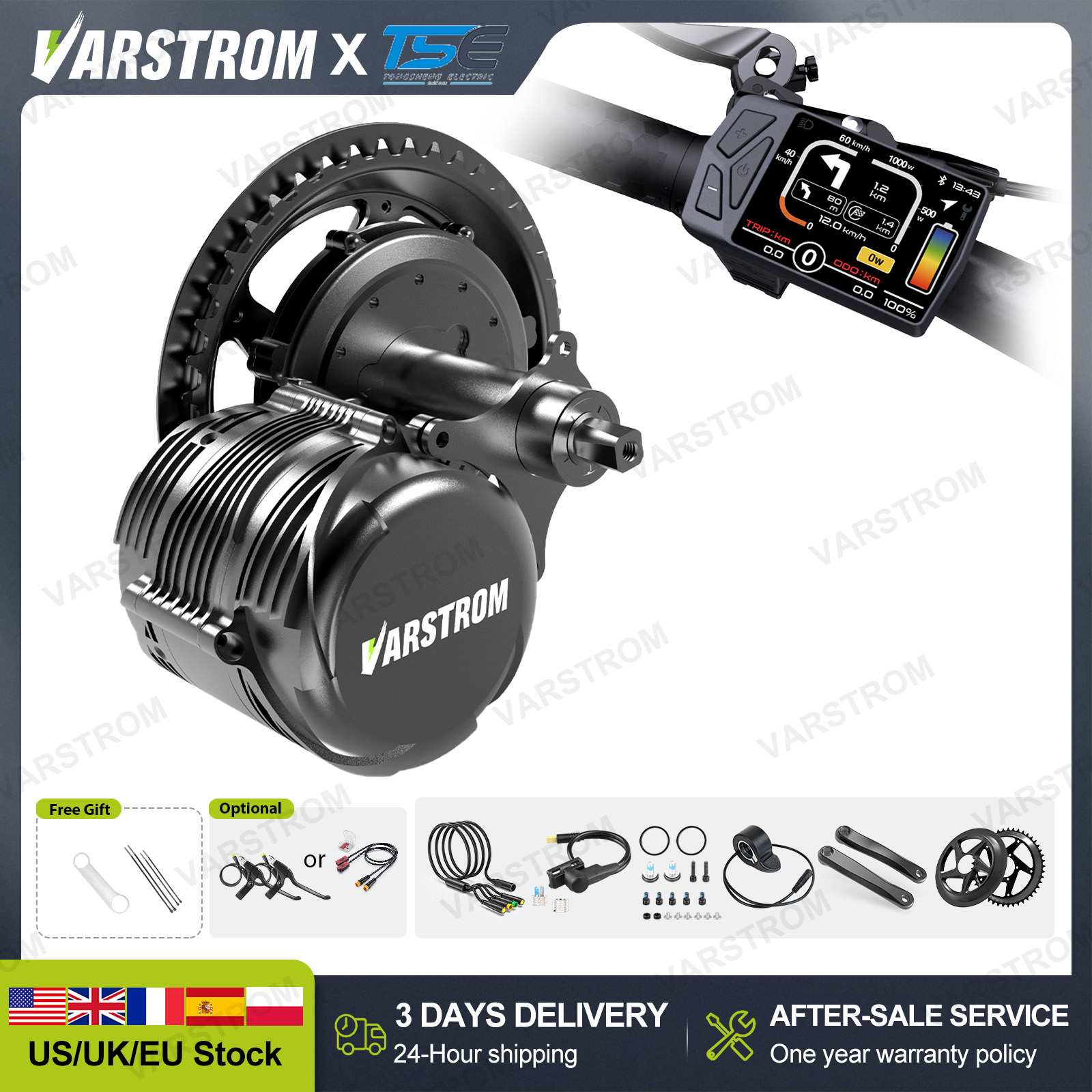 Torque Sensor Mid Drive Motor Kit - [Stock USA] Moteur central Tongsheng 750W