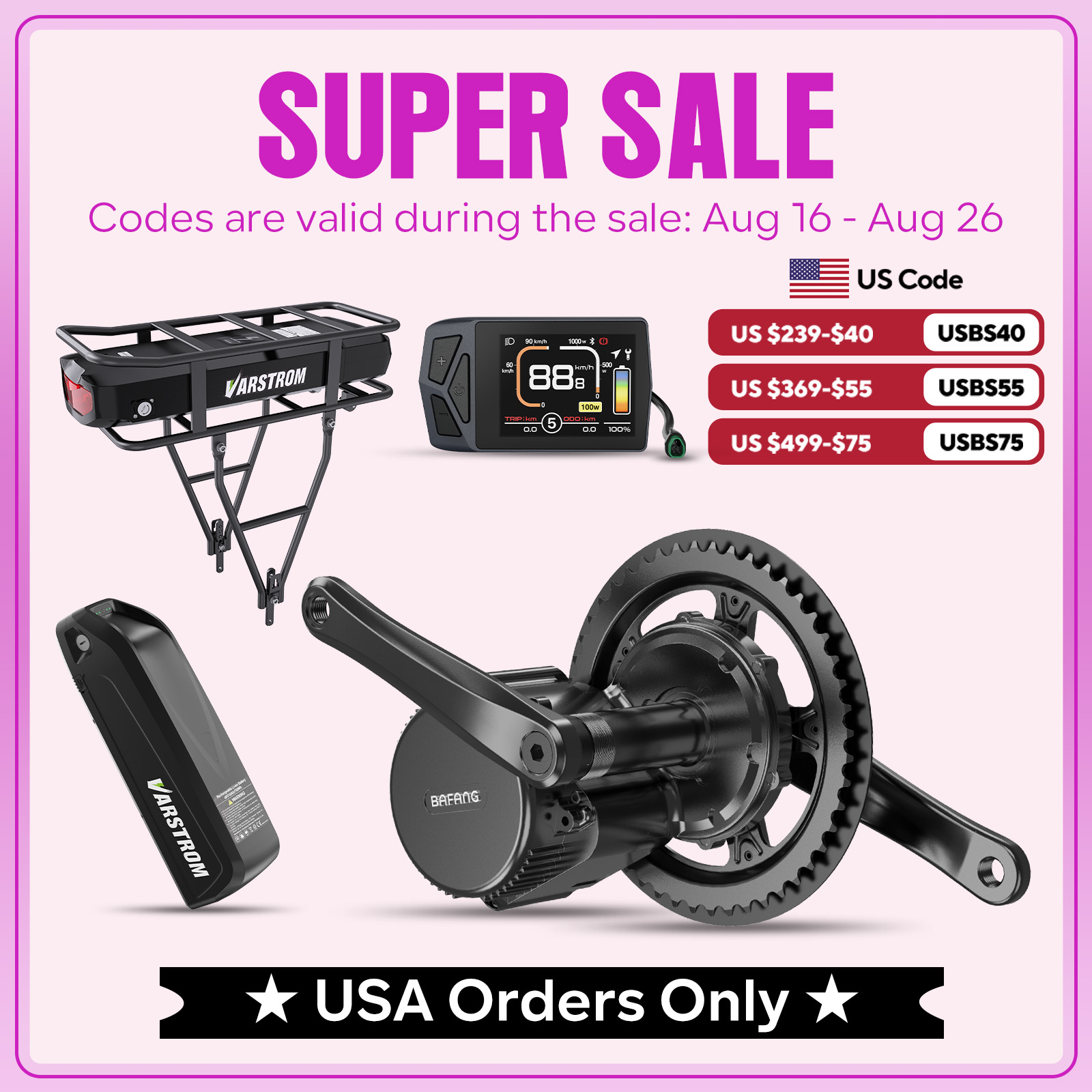 Side Hung Mid Drive Motor Kit - [Stock US] Kit moteur central Bafang