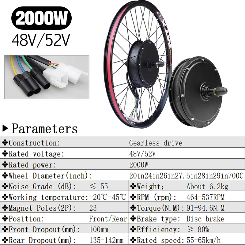 Nouveau kit de conversion de v - 5000W Hub Motor Kit 72V avis et prix