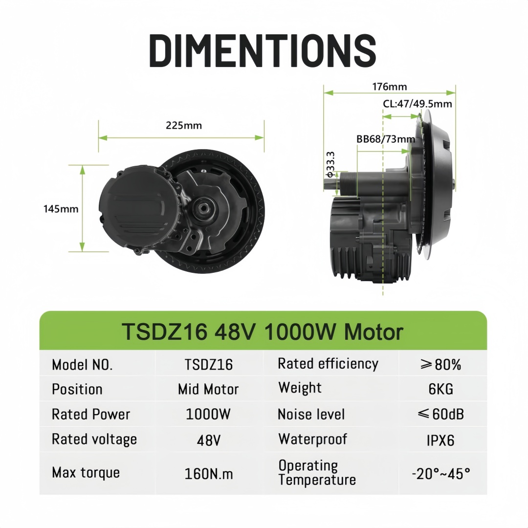 TONGSHENG TSDZ16 48V 1000W Kit - Mid Drive Conversion Kit 1000W avis et prix