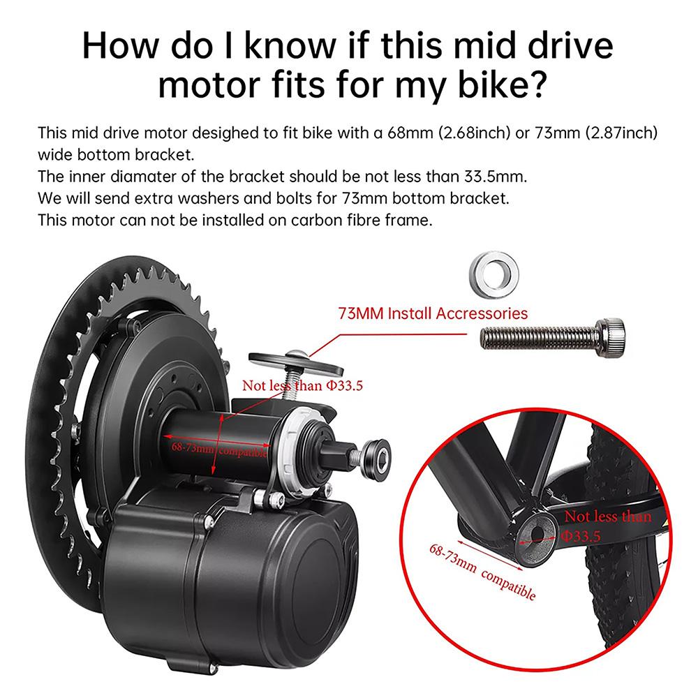 Kit moteur central pour vélo é - Torque Sensor Mid Drive Motor Kit avis et prix