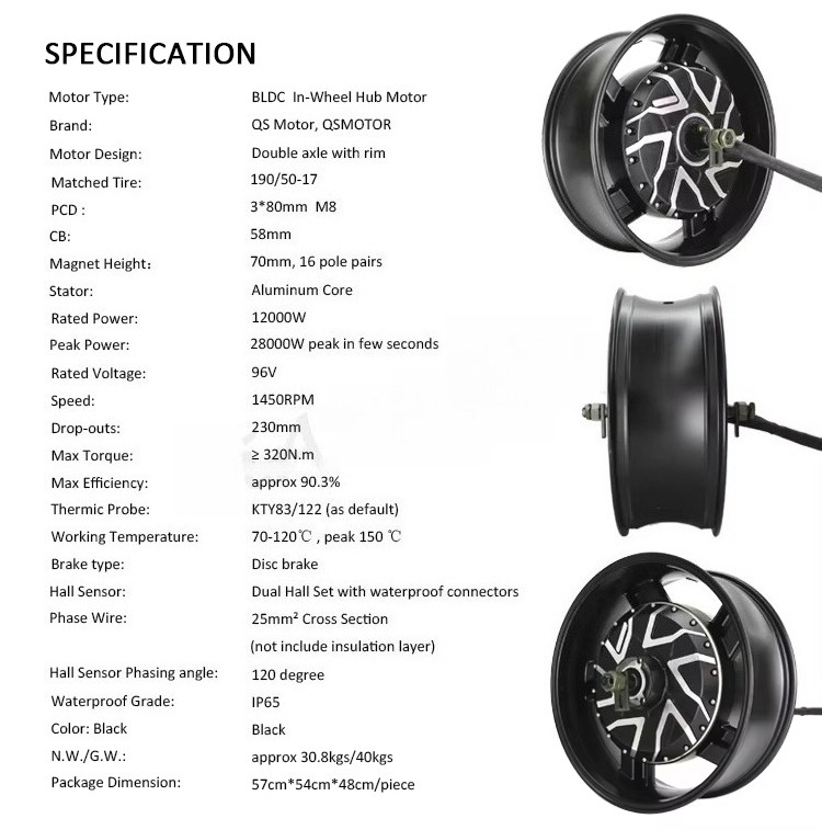 Moteur de roue électrique sans - 12000W Electric Motorcycle Hub Motor avis et prix