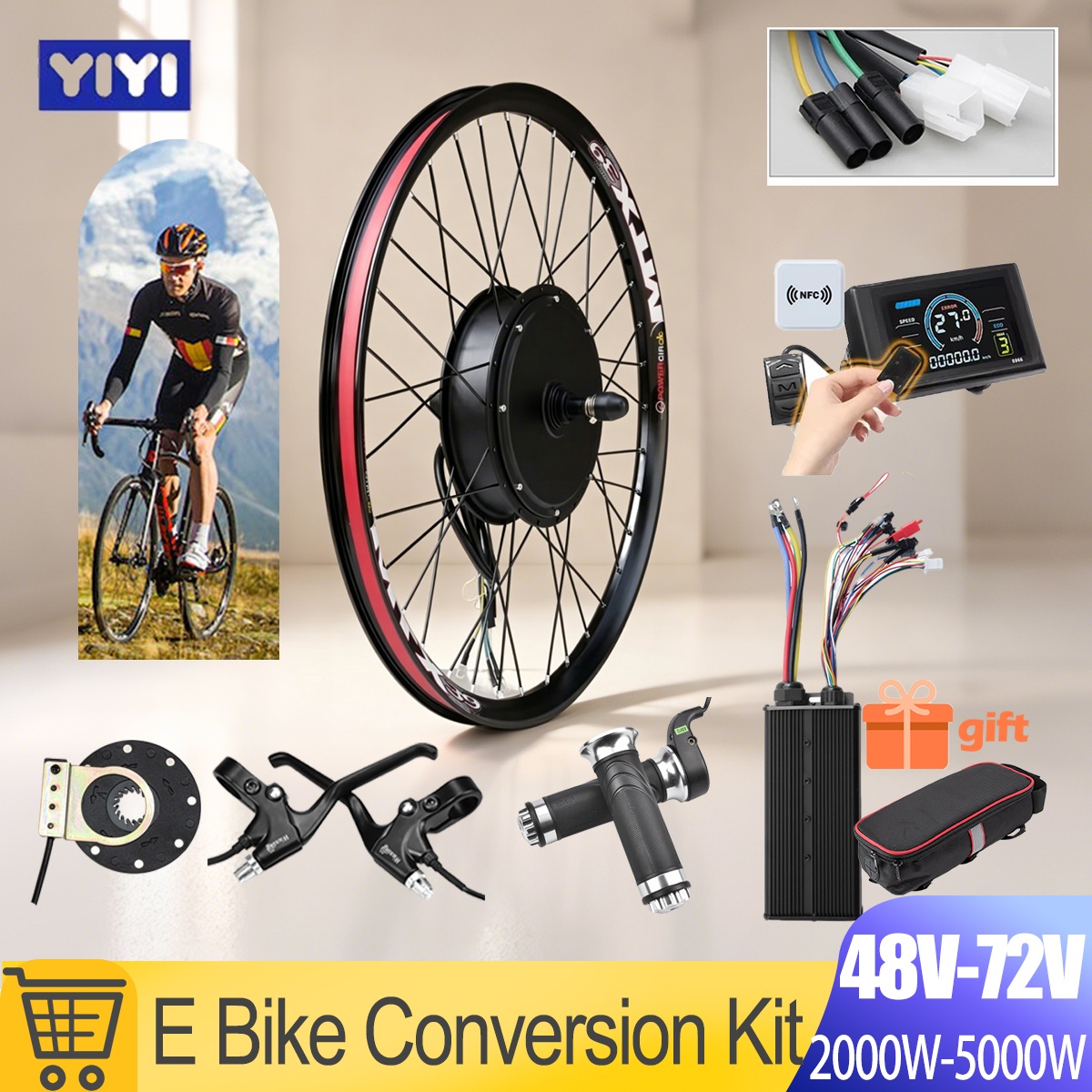 Kit de conversion de vélo élec - Gearless Hub Motor Conversion Kit 2000W With Display avis et prix