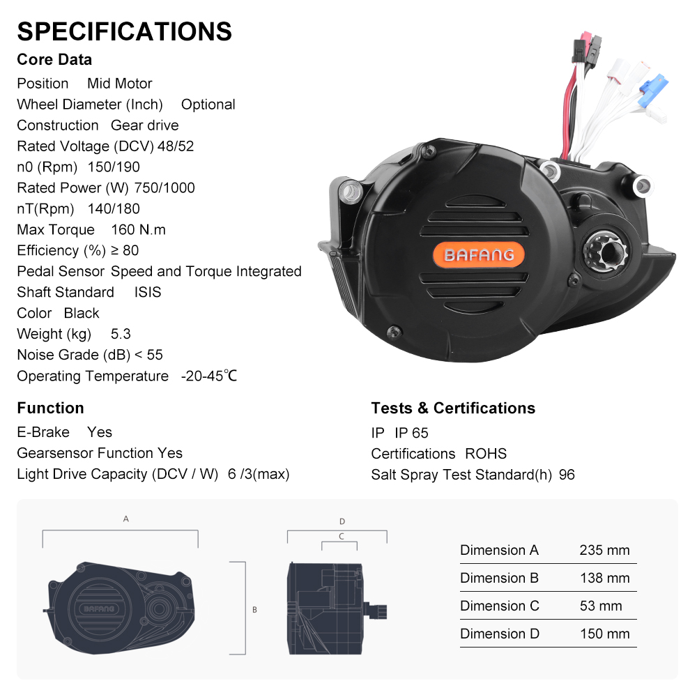 Kit de conversion de vélo carg - Mid Drive Conversion Kit 1000W avis et prix